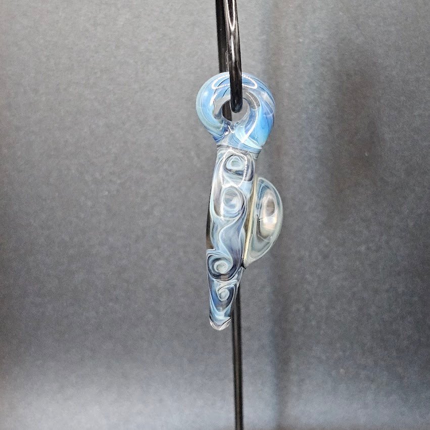 The Gilded Pinwheel of Solara — Lensed Floating Disc Pendant (Gold/Silver Fumed, Pinwheel Wrap)