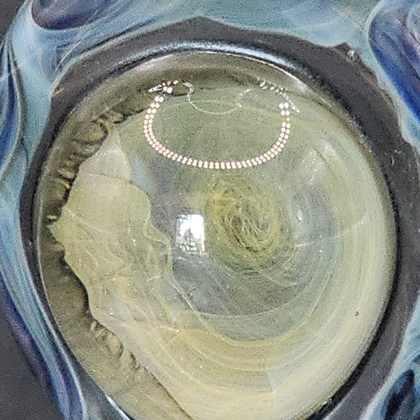 The Gilded Pinwheel of Solara — Lensed Floating Disc Pendant (Gold/Silver Fumed, Pinwheel Wrap)