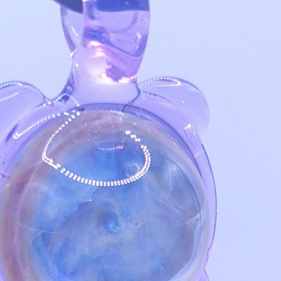 Aetherback Turtle – Nebula Core Fumed Glass Pendant