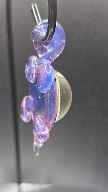 Aetherback Turtle – Nebula Core Fumed Glass Pendant