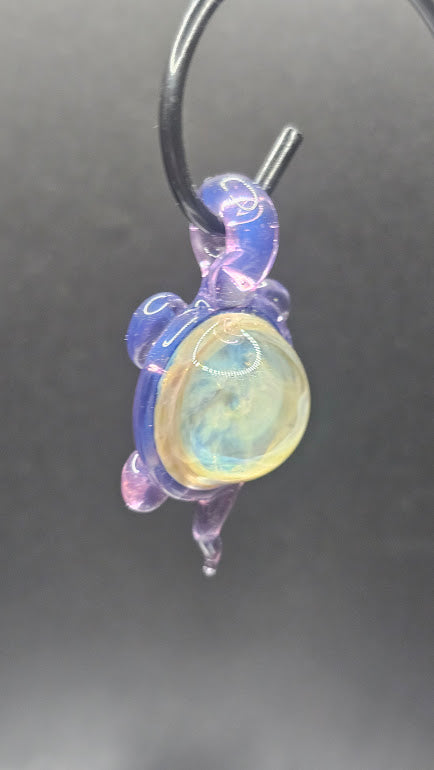 Aetherback Turtle – Nebula Core Fumed Glass Pendant